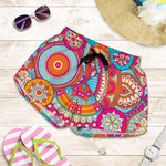 Retro Bohemian Mandala Pattern Print Women's Shorts