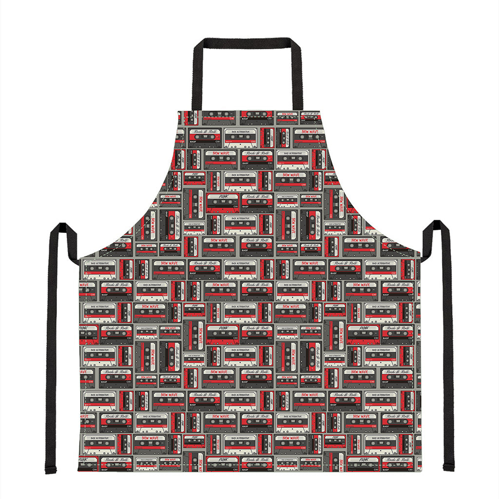 Retro Cassette Tape Pattern Print Apron