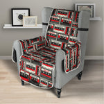 Retro Cassette Tape Pattern Print Armchair Protector