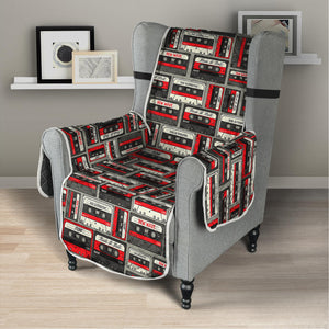 Retro Cassette Tape Pattern Print Armchair Protector