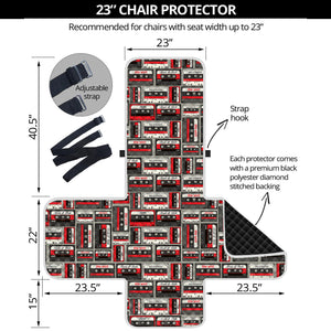 Retro Cassette Tape Pattern Print Armchair Protector