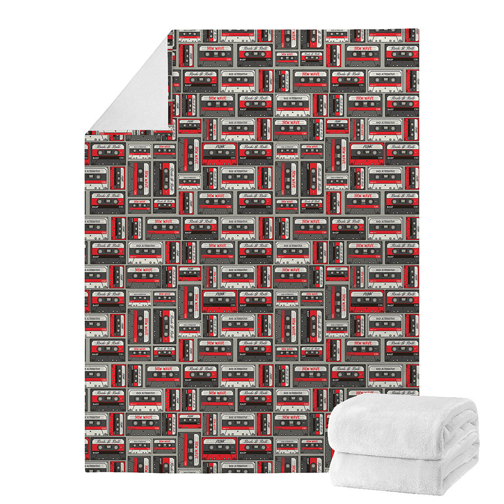 Retro Cassette Tape Pattern Print Blanket