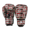 Retro Cassette Tape Pattern Print Boxing Gloves