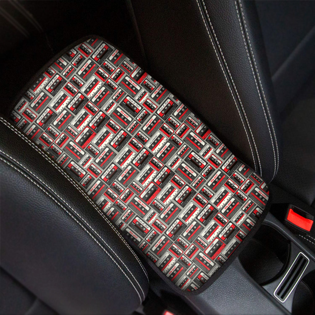 Retro Cassette Tape Pattern Print Car Center Console Cover