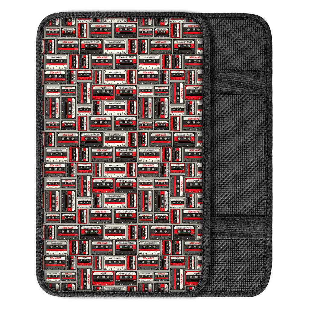 Retro Cassette Tape Pattern Print Car Center Console Cover