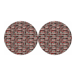 Retro Cassette Tape Pattern Print Car Coasters