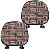 Retro Cassette Tape Pattern Print Car Headrest Covers