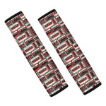 Retro Cassette Tape Pattern Print Car Seat Belt Covers
