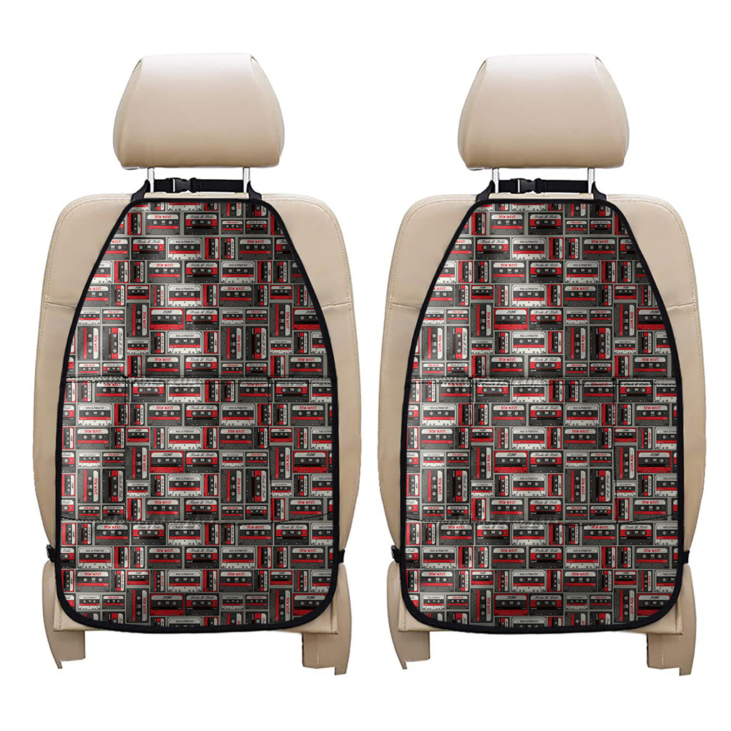 Retro Cassette Tape Pattern Print Car Seat Organizers