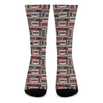 Retro Cassette Tape Pattern Print Crew Socks