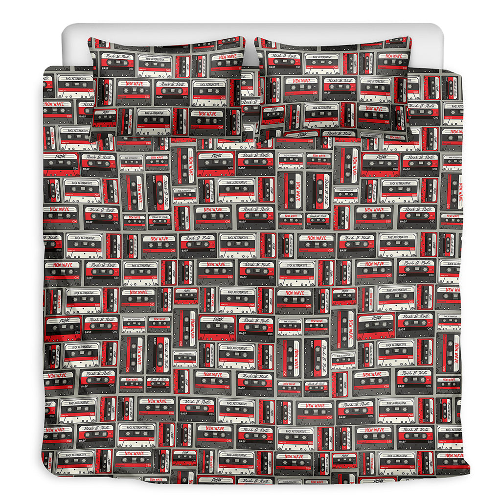 Retro Cassette Tape Pattern Print Duvet Cover Bedding Set