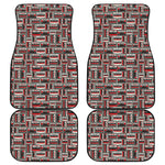 Retro Cassette Tape Pattern Print Front and Back Car Floor Mats