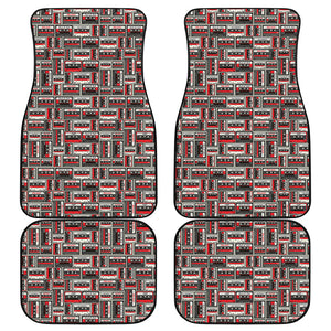 Retro Cassette Tape Pattern Print Front and Back Car Floor Mats