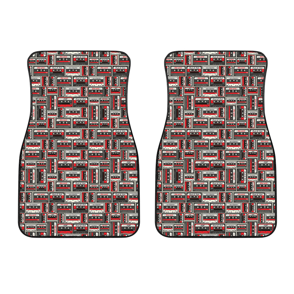 Retro Cassette Tape Pattern Print Front Car Floor Mats