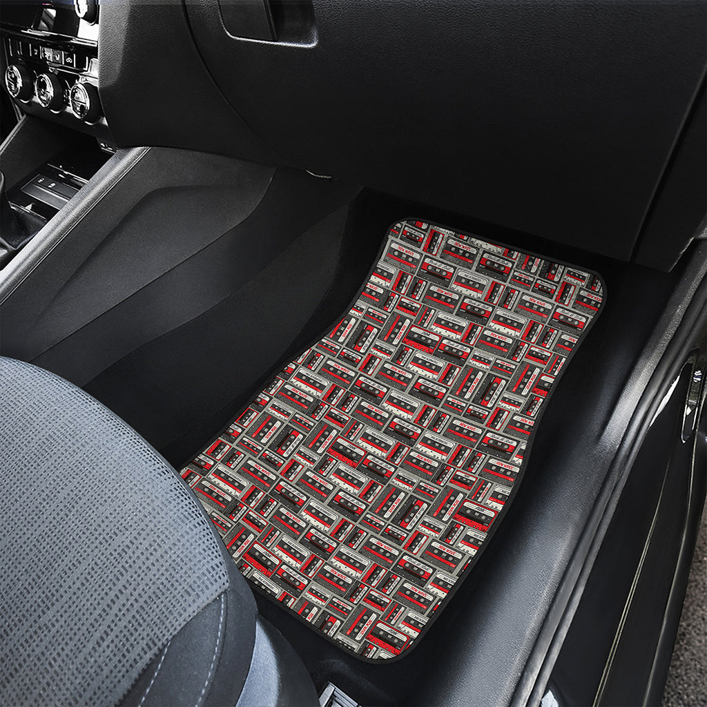 Retro Cassette Tape Pattern Print Front Car Floor Mats