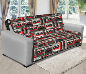 Retro Cassette Tape Pattern Print Futon Protector