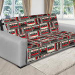 Retro Cassette Tape Pattern Print Futon Protector