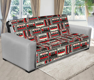 Retro Cassette Tape Pattern Print Futon Protector