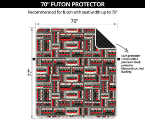 Retro Cassette Tape Pattern Print Futon Protector