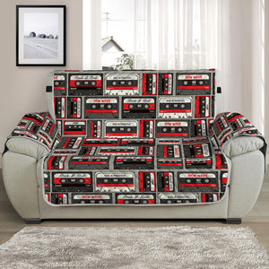 Retro Cassette Tape Pattern Print Half Sofa Protector