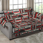 Retro Cassette Tape Pattern Print Loveseat Protector