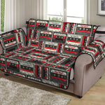 Retro Cassette Tape Pattern Print Loveseat Protector