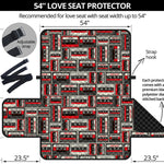 Retro Cassette Tape Pattern Print Loveseat Protector