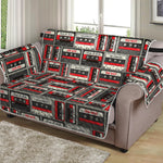 Retro Cassette Tape Pattern Print Loveseat Protector