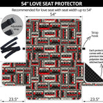 Retro Cassette Tape Pattern Print Loveseat Protector