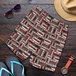 Retro Cassette Tape Pattern Print Men's Shorts