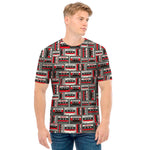 Retro Cassette Tape Pattern Print Men's T-Shirt