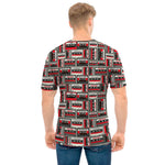 Retro Cassette Tape Pattern Print Men's T-Shirt