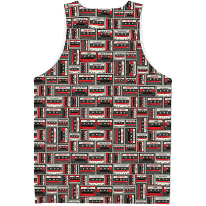 Retro Cassette Tape Pattern Print Men's Tank Top