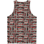 Retro Cassette Tape Pattern Print Men's Tank Top