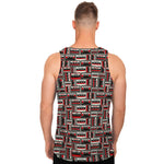 Retro Cassette Tape Pattern Print Men's Tank Top