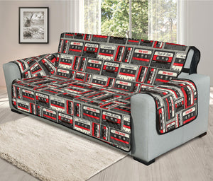 Retro Cassette Tape Pattern Print Oversized Sofa Protector