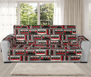 Retro Cassette Tape Pattern Print Oversized Sofa Protector