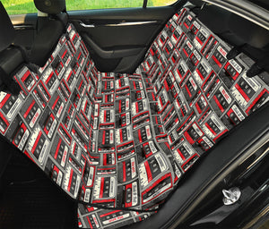 Retro Cassette Tape Pattern Print Pet Car Back Seat Cover