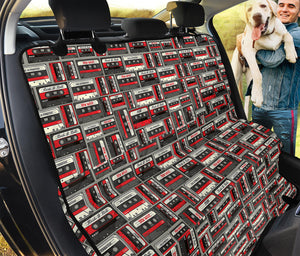 Retro Cassette Tape Pattern Print Pet Car Back Seat Cover