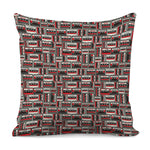 Retro Cassette Tape Pattern Print Pillow Cover
