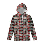 Retro Cassette Tape Pattern Print Pullover Hoodie