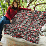 Retro Cassette Tape Pattern Print Quilt