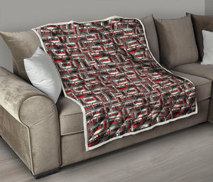 Retro Cassette Tape Pattern Print Quilt