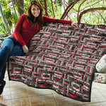 Retro Cassette Tape Pattern Print Quilt