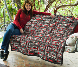 Retro Cassette Tape Pattern Print Quilt