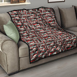 Retro Cassette Tape Pattern Print Quilt