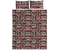 Retro Cassette Tape Pattern Print Quilt Bed Set