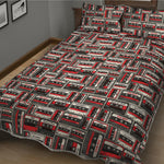 Retro Cassette Tape Pattern Print Quilt Bed Set