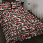 Retro Cassette Tape Pattern Print Quilt Bed Set