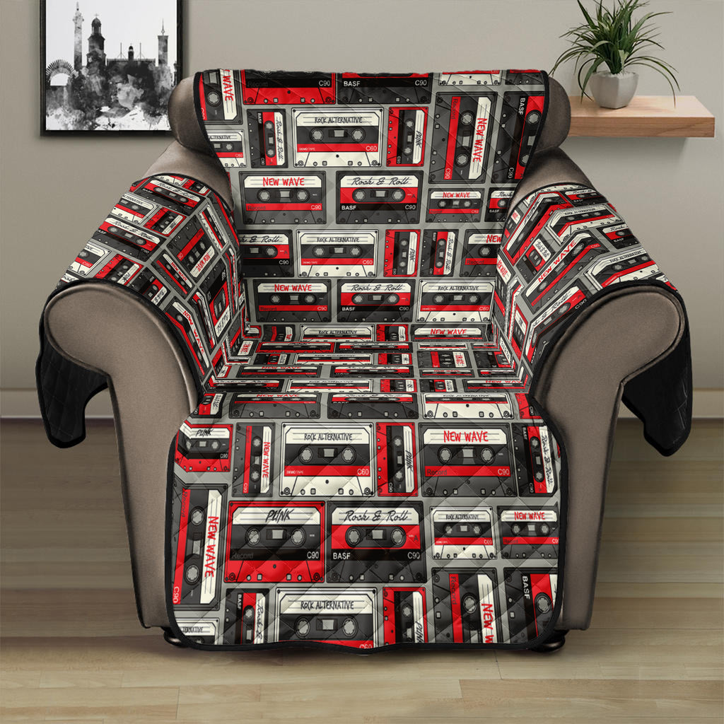 Retro Cassette Tape Pattern Print Recliner Protector